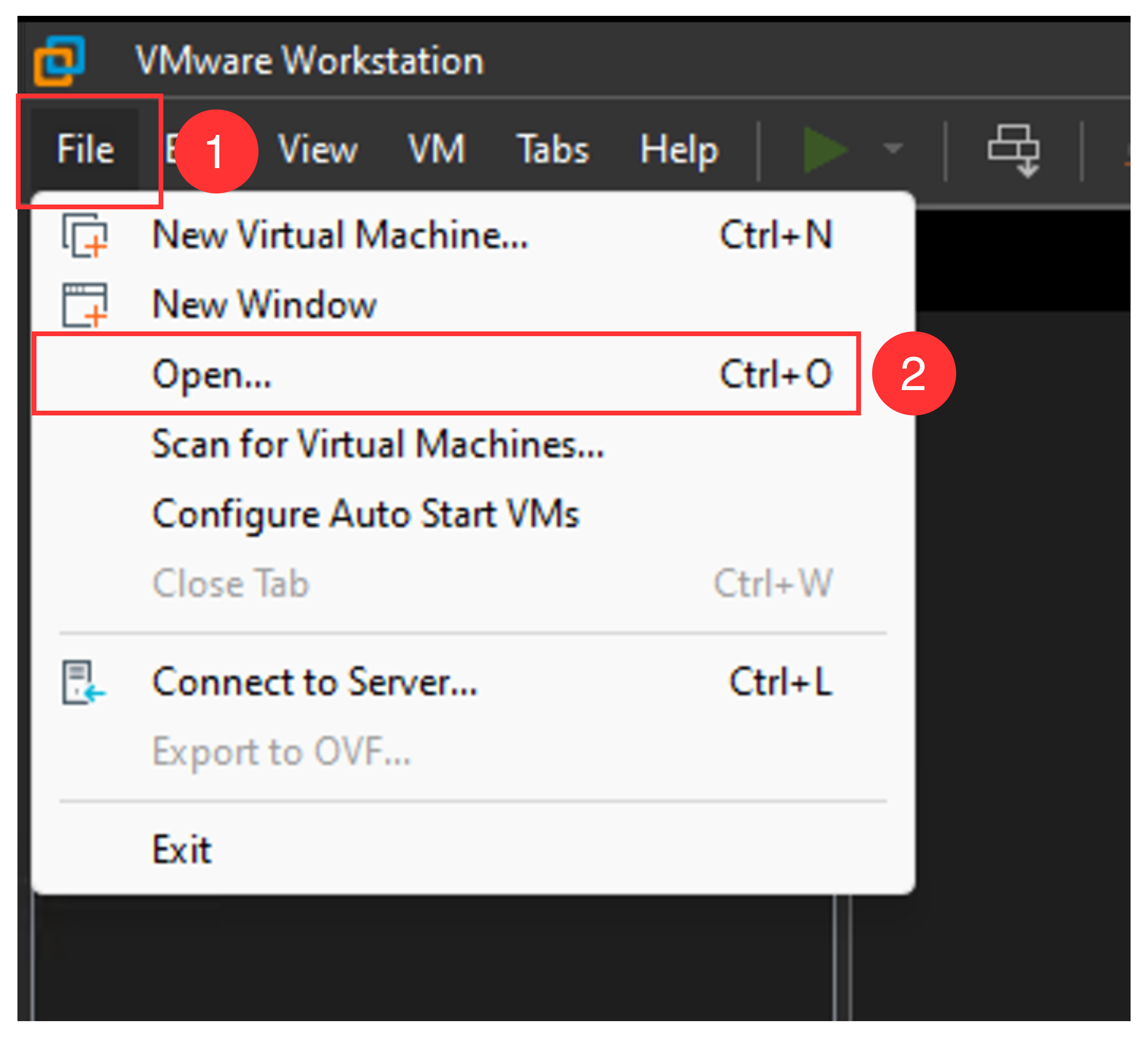 Klik **File** -> **Open...**.
